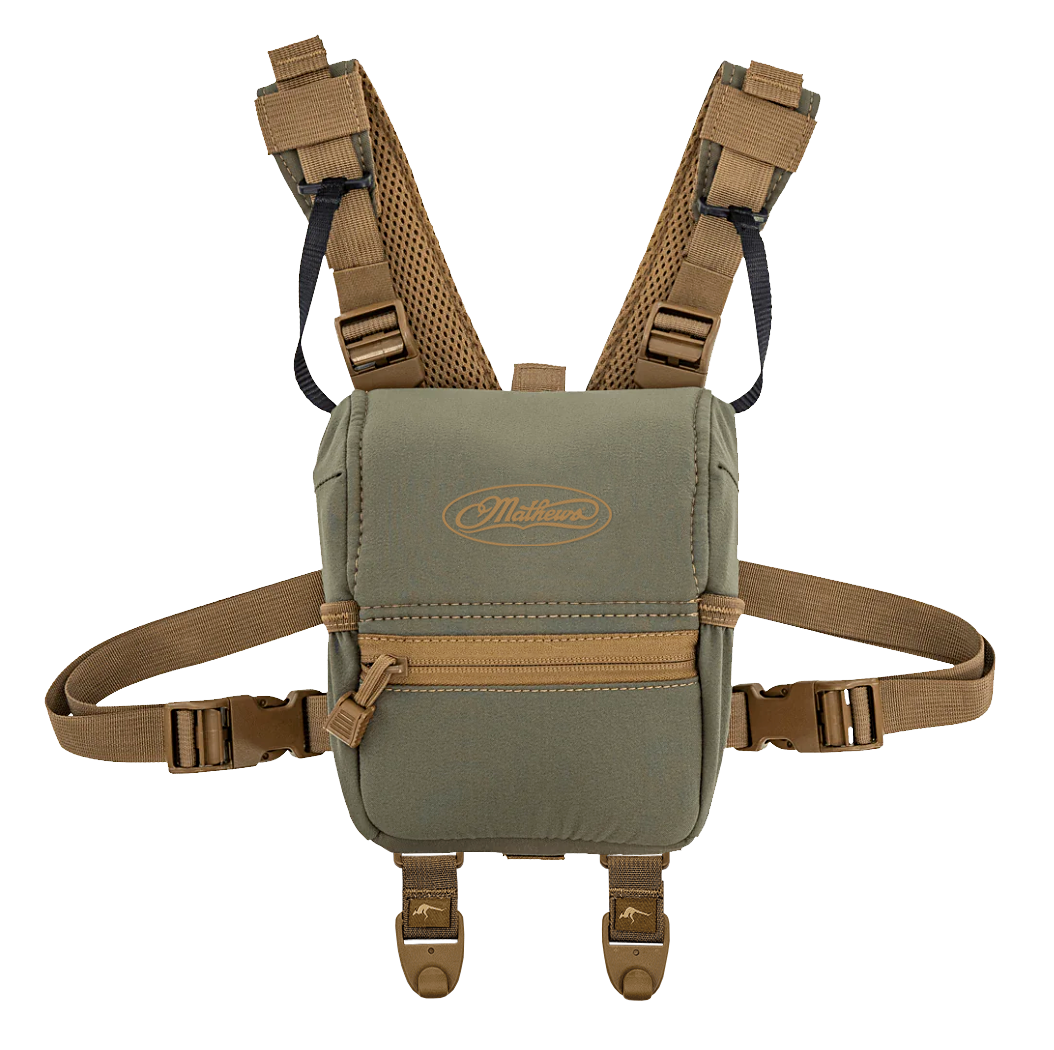 marsupial gear enclosed binocular pack Mathews Marsupial Enclosed Binocular Harness Ranger Green / M